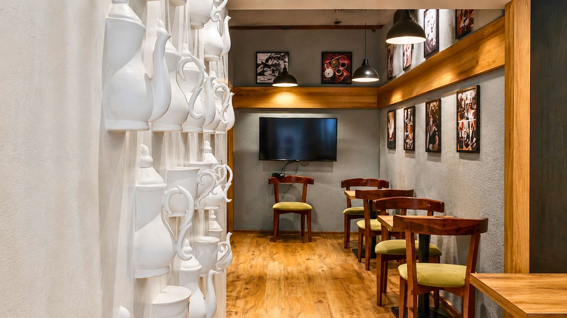 Warm restaurant lighting creating a cozy atmosphere